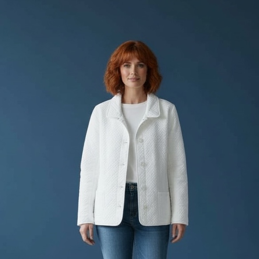 Croft & Barrow Jacket lightweight. 3 season. 4 button 2 pocket winter white.